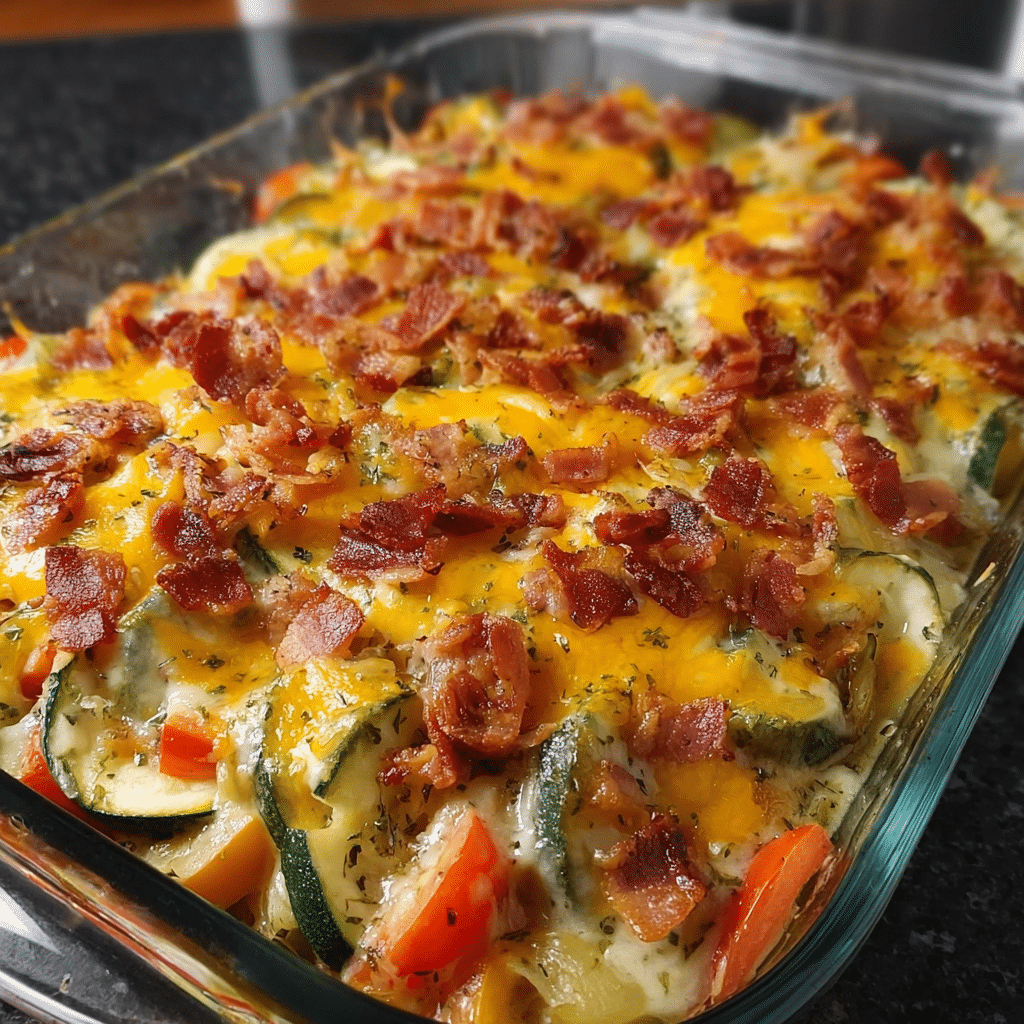 Easy Loaded Zucchini Bake Recipe for Cheesy Comfort  - Recipe Image