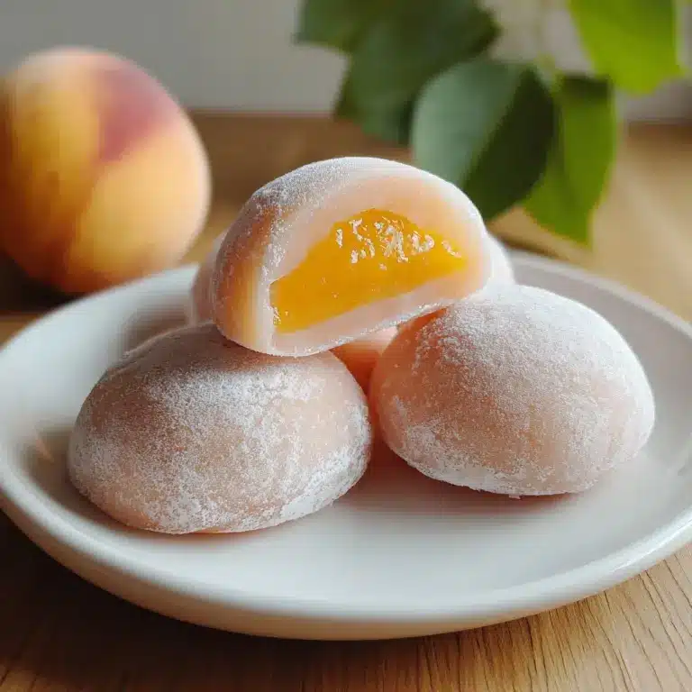 Whole Peach Mochi Recipe (Soft & Chewy) Recipe