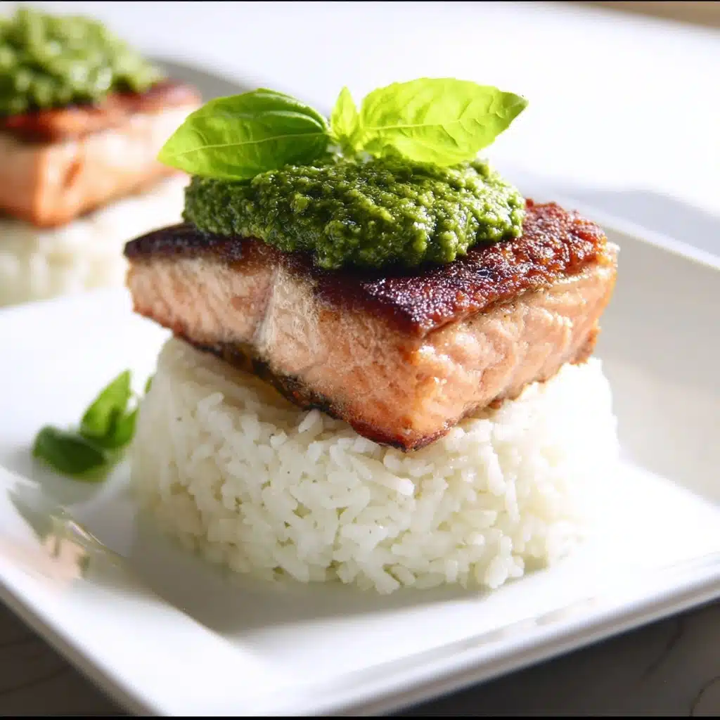 Pan-Seared Salmon with Macadamia Pesto Recipe - Recipe Image