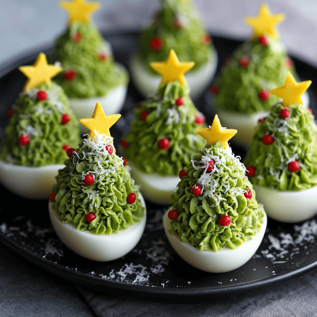 Deviled Egg Christmas Trees Recipe - Recipe Image