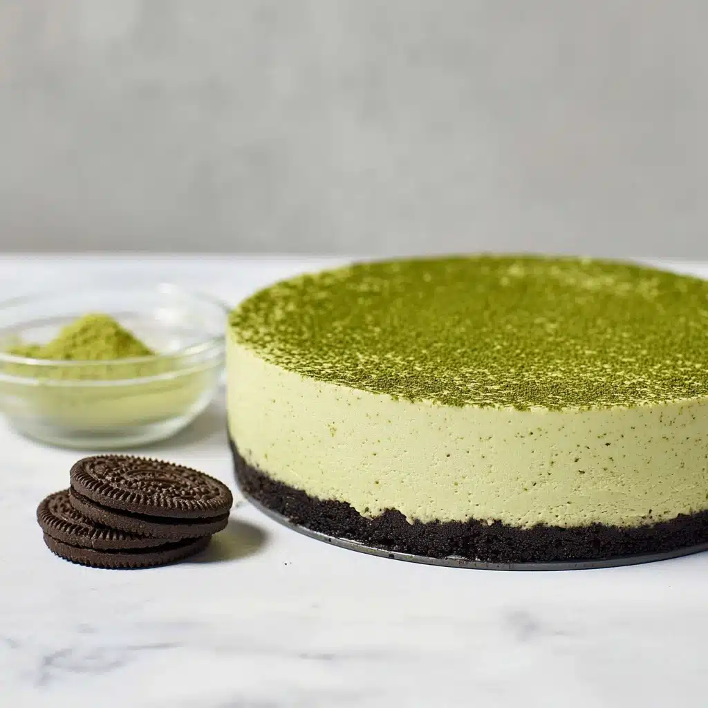 Matcha Green Tea No-Bake Cheesecake Recipe - Recipe Image