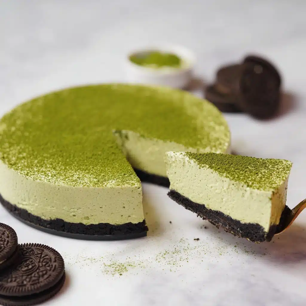 Matcha Green Tea No-Bake Cheesecake Recipe - Recipe Image