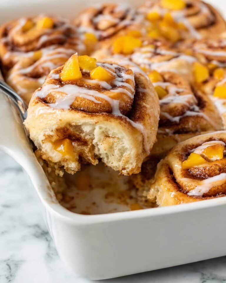 Peach Cobbler Cinnamon Rolls Recipe