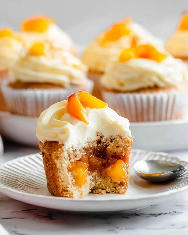 Irresistible Peach Cupcakes with Dreamy Vanilla Buttercream Recipe