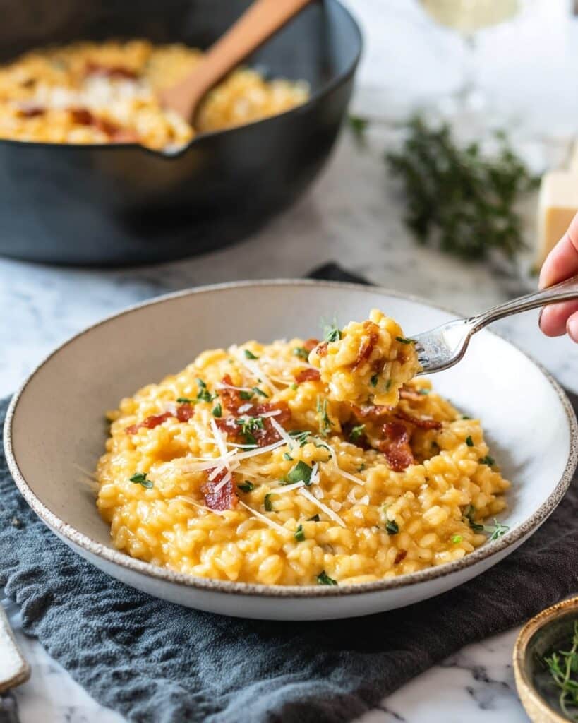 Sweet Potato Risotto with Crispy Prosciutto and Parmesan Recipe