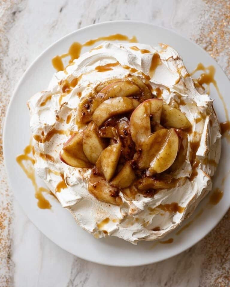 Fall Pavlova with Caramelized Apples and Cinnamon Whipped Cream Recipe