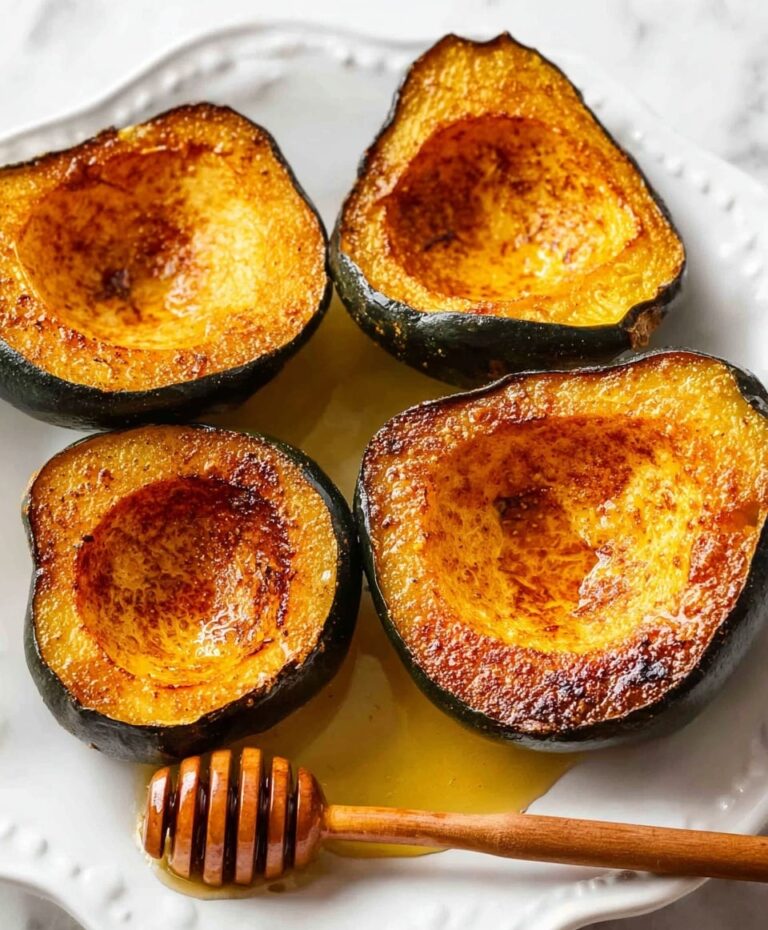 Roasted Acorn Squash with Honey, Cinnamon, and Butter Recipe