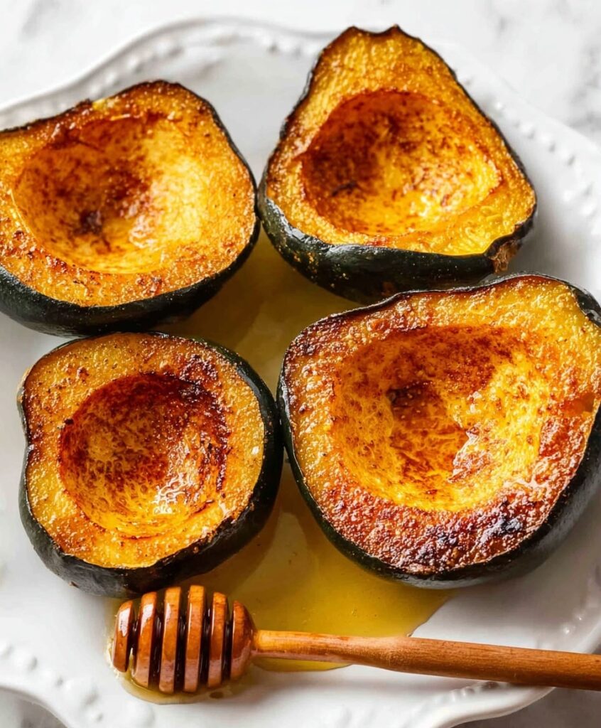Roasted Acorn Squash with Honey, Cinnamon, and Butter Recipe