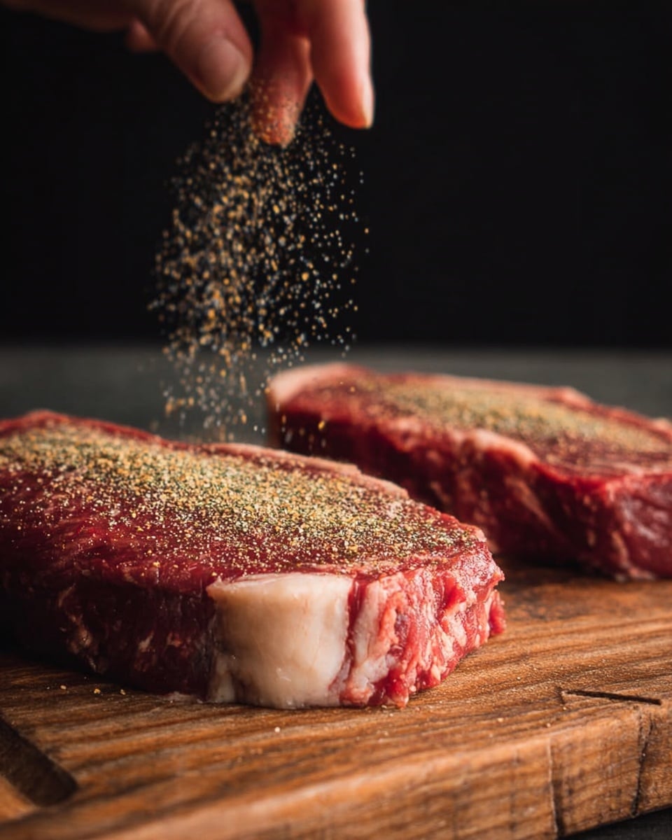 A close-up image shows a pile of mixed spices spilling out of a clear jar onto a white marbled surface. The spice blend has layers of different textures and colors: a base layer of coarse white salt crystals, mixed throughout with fine red powder and small black grains. Scattered on the top and around the mix are dried green herb pieces that look thin and needle-like. The focus is sharp on the spices in the front, highlighting their granular details, while the background is softly blurred. photo taken with an iphone --ar 4:5 --v 7