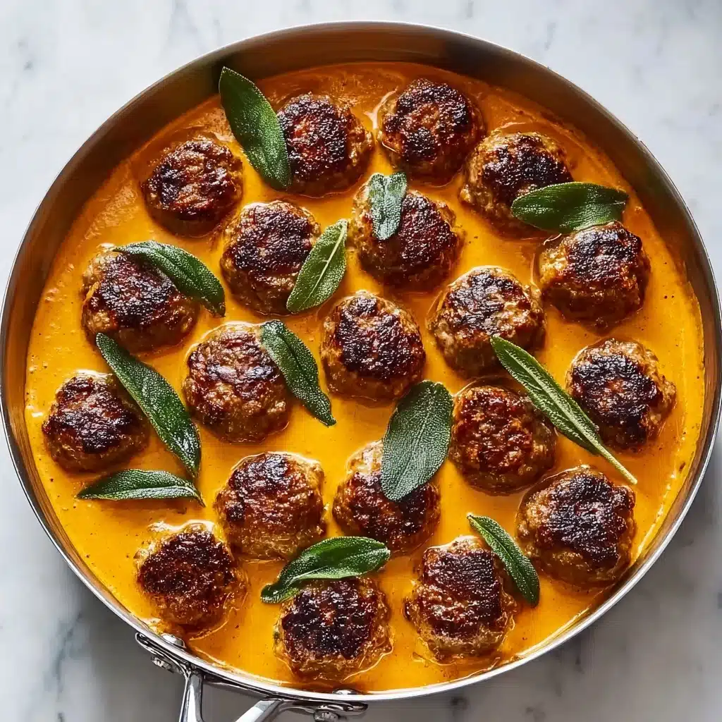 Turkey Meatballs in Pumpkin Sage Sauce Recipe - Recipe Image