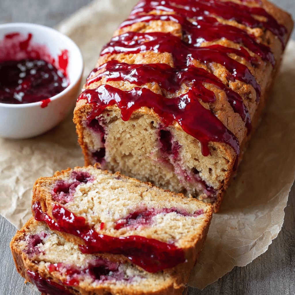 Peanut Butter and Jelly Banana Bread Recipe - Recipe Image