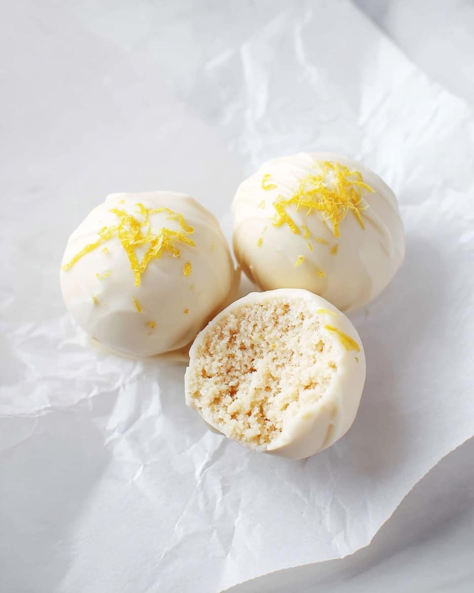 Three round white dessert balls sit on a crumpled white paper over a white marbled surface. Each ball is smooth and creamy with a soft matte finish. On top of each ball, there are thin yellow curls of lemon zest scattered gently, adding a bright contrast to the pale base. The arrangement forms a loose triangle, with soft natural light highlighting the delicate textures of the zest and the smooth surfaces of the balls. photo taken with an iphone --ar 4:5 --v 7