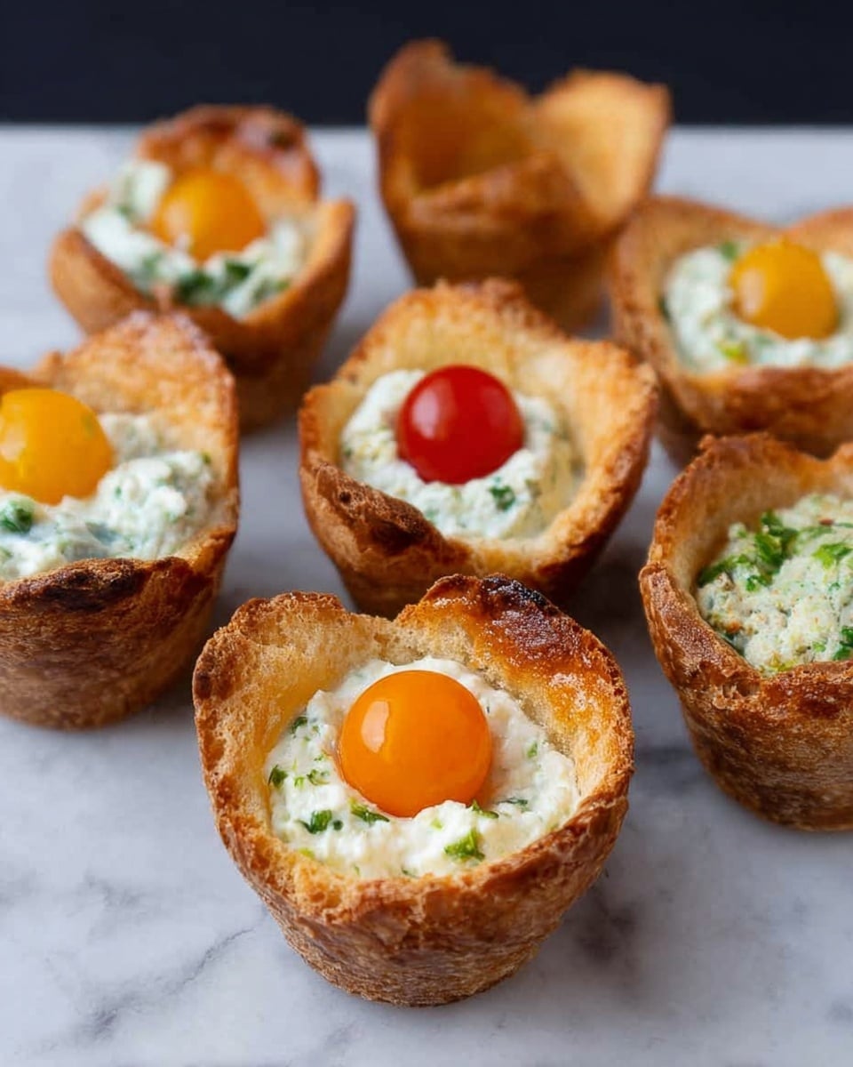Mini Muffin Cup Appetizer with Ricotta, Leeks, and Herbs Recipe