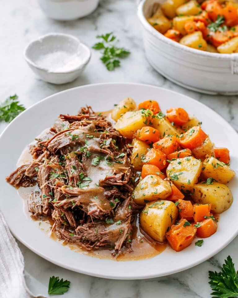 Slow Cooker Pot Roast with Seasoned Vegetables Recipe