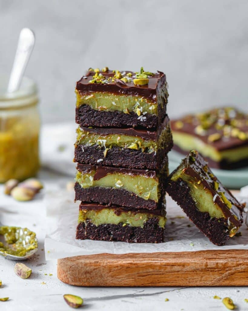 Dark Chocolate Pistachio Crunch Caramel Brownies (Vegan Gluten-Free) Recipe