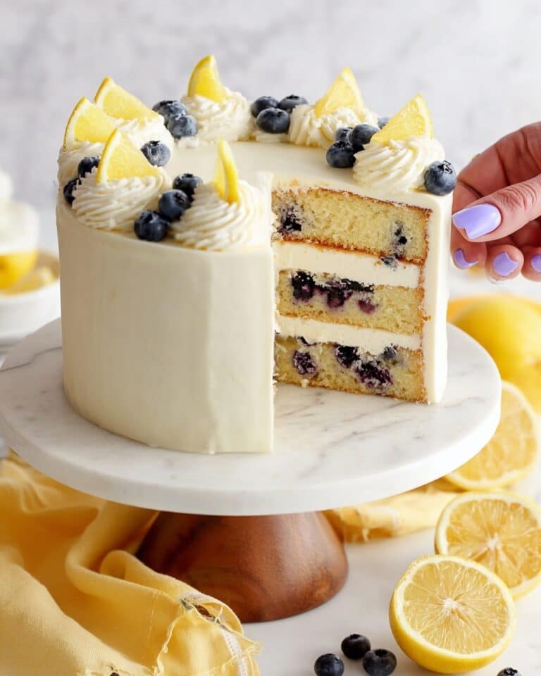 Lemon Blueberry Cake with Lemon Cream Cheese Buttercream Recipe