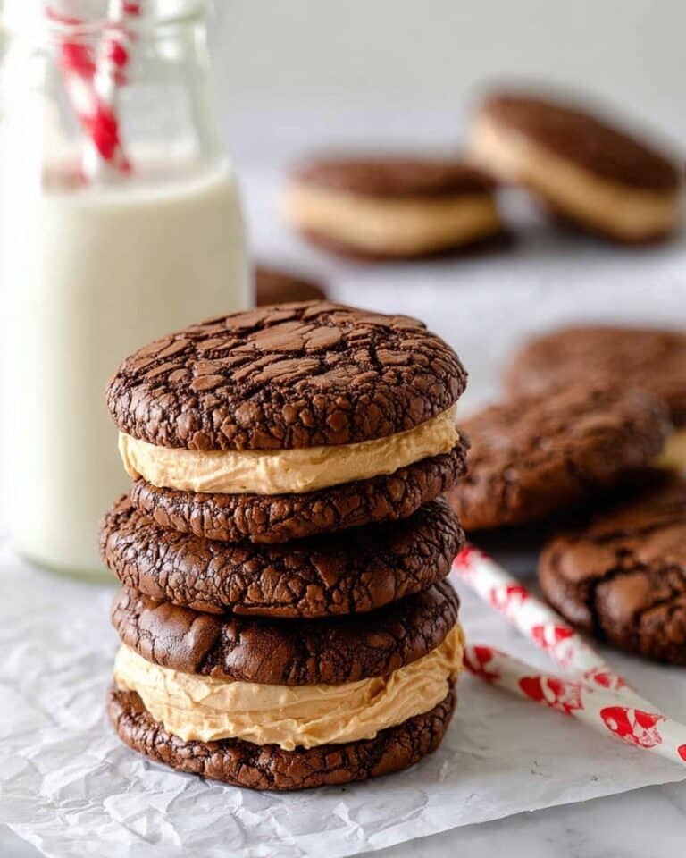 Brownie Cookie Sandwich with Peanut Butter Frosting Recipe