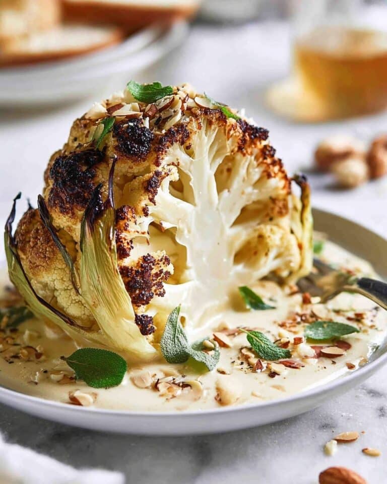 Roasted Cauliflower with Almond Sauce Recipe