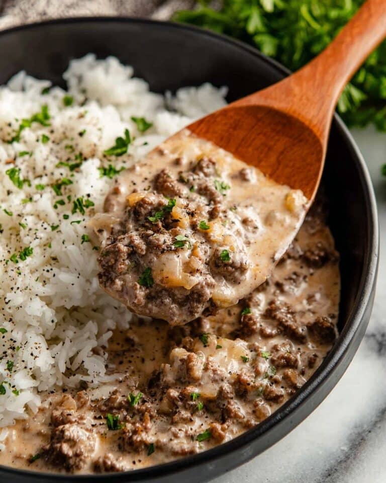 Ground Beef Stroganoff and Rice Recipe
