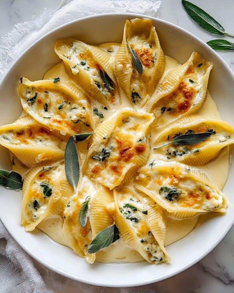 Pumpkin & Gouda Stuffed Shells with Brown Butter Sage Alfredo Recipe