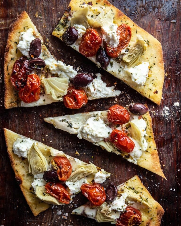 Mediterranean Chickpea Socca with Roasted Cherry Tomatoes and Goat Cheese Recipe