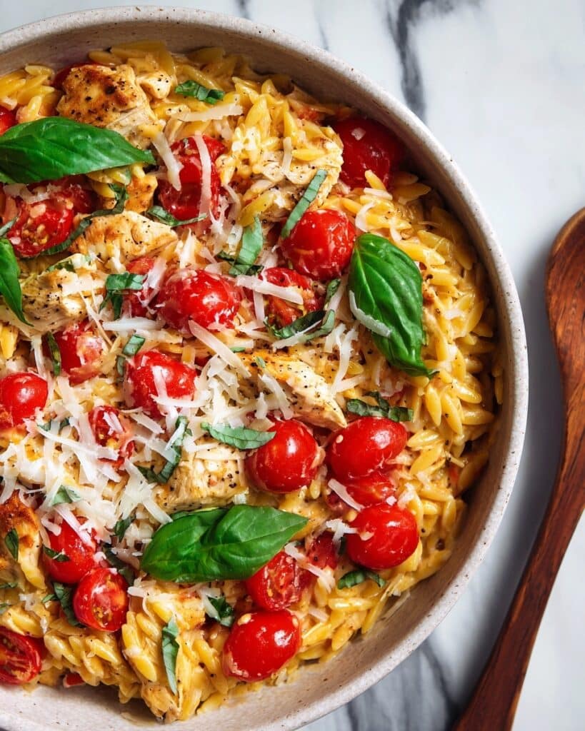 Creamy Baked Orzo with Meatballs Recipe
