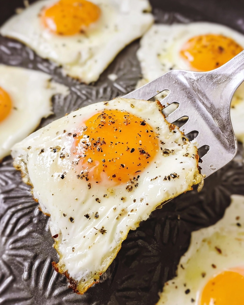 A large rectangular baking pan filled evenly with eleven baked eggs, each having mostly cooked whites with a slightly browned and smooth texture around edges, and bright yellow to light orange yolks placed on top. The yolks vary slightly in size and are lightly seasoned with cracked black pepper scattered over the surface. The eggs are close to each other but do not touch, creating a neat grid-like arrangement. The pan is on a white marbled surface. photo taken with an iphone --ar 4:5 --v 7