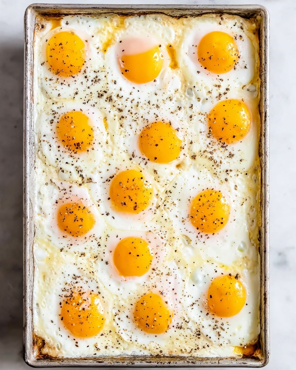 A close-up view of a cooked sunny-side-up egg being lifted by a silver spatula from a pan with a dark patterned surface, the egg has a bright yellow yolk in the center topped with black pepper and surrounded by fully cooked white edges with some browned spots, in the background there are other similar eggs slightly blurred. photo taken with an iphone --ar 4:5 --v 7