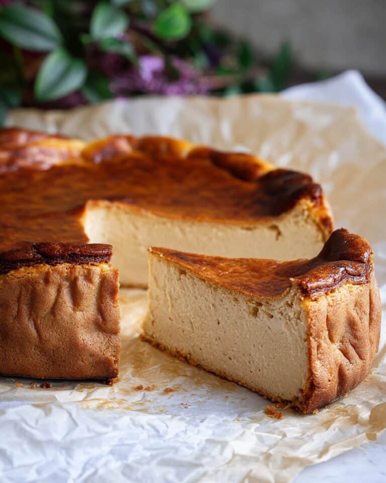 London Fog Basque Cheesecake with Blackberry Sauce Recipe