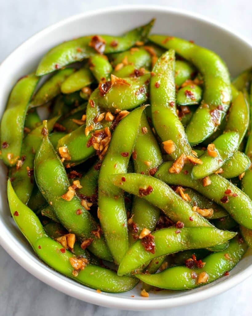 Garlic Ginger Spicy Edamame Recipe