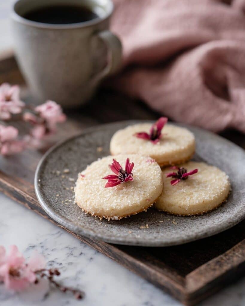 Sablé Cookies with Salted Sakura Cherry Blossom Flowers Recipe