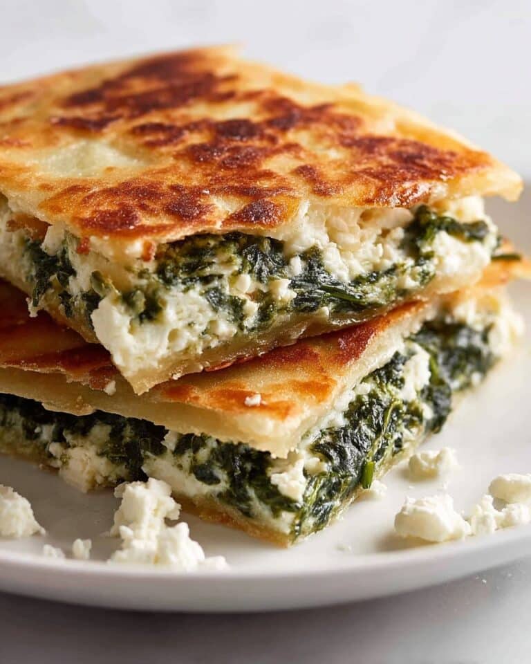 Gozleme with Spinach, Feta, and Ground Meat Recipe