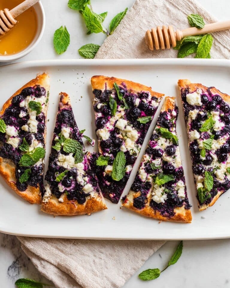 Blueberry Feta Flatbread with Hot Honey Recipe