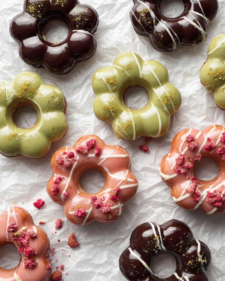EASY Mochi Donuts with Strawberry, Matcha, and Chocolate Glazes Recipe