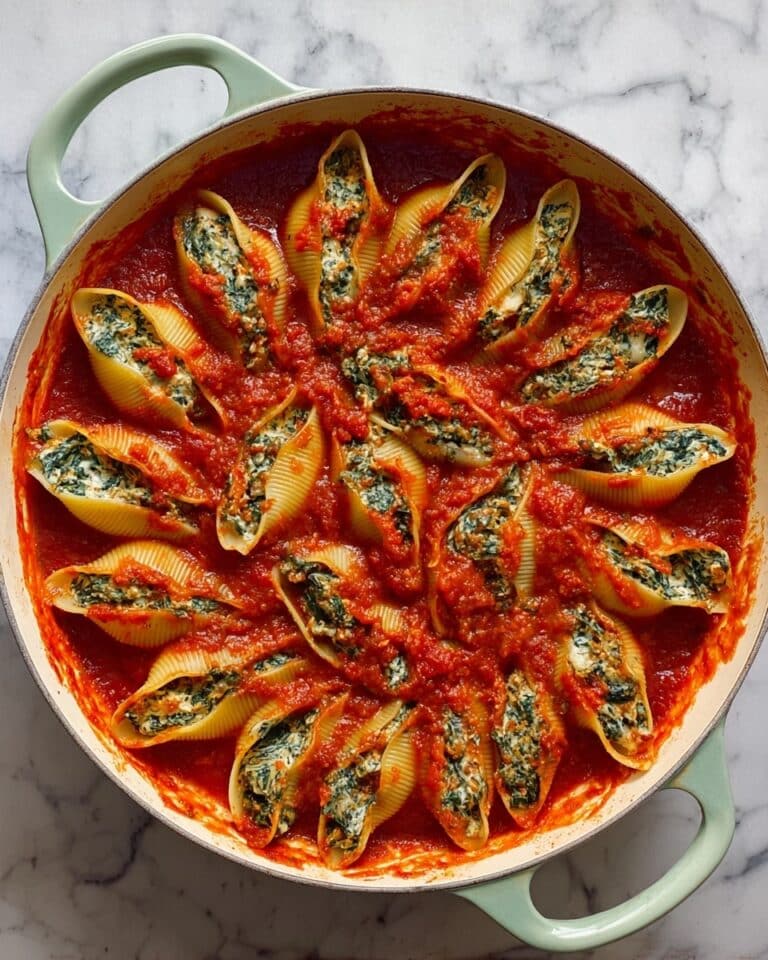 Baked Pasta Shells Stuffed With Spinach and Ricotta Recipe