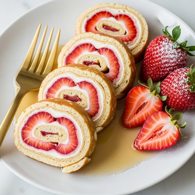 French Toast Roll Ups with Strawberries and Cream Recipe
