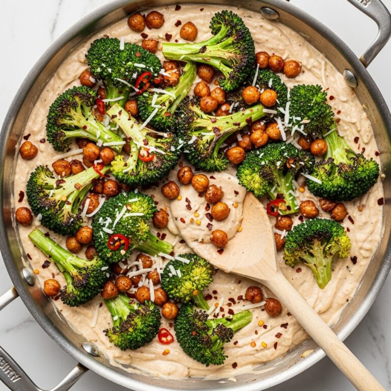 Chickpea Broccoli Alfredo Skillet Recipe