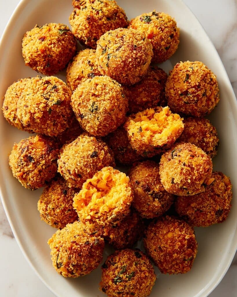 Crispy Sweet Potato Bites with Garlic, Gruyère, and Honey Recipe
