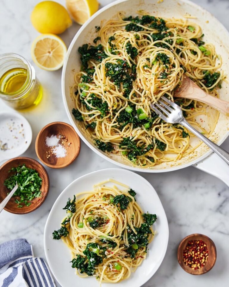 Spaghetti Aglio e Olio with Kale, Lemon, and Parsley Recipe