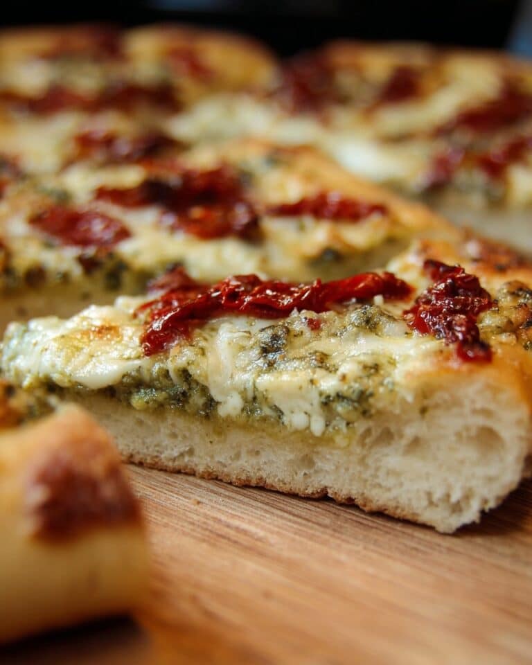Three Cheese White Pizza with Pesto and Roasted Tomatoes Recipe