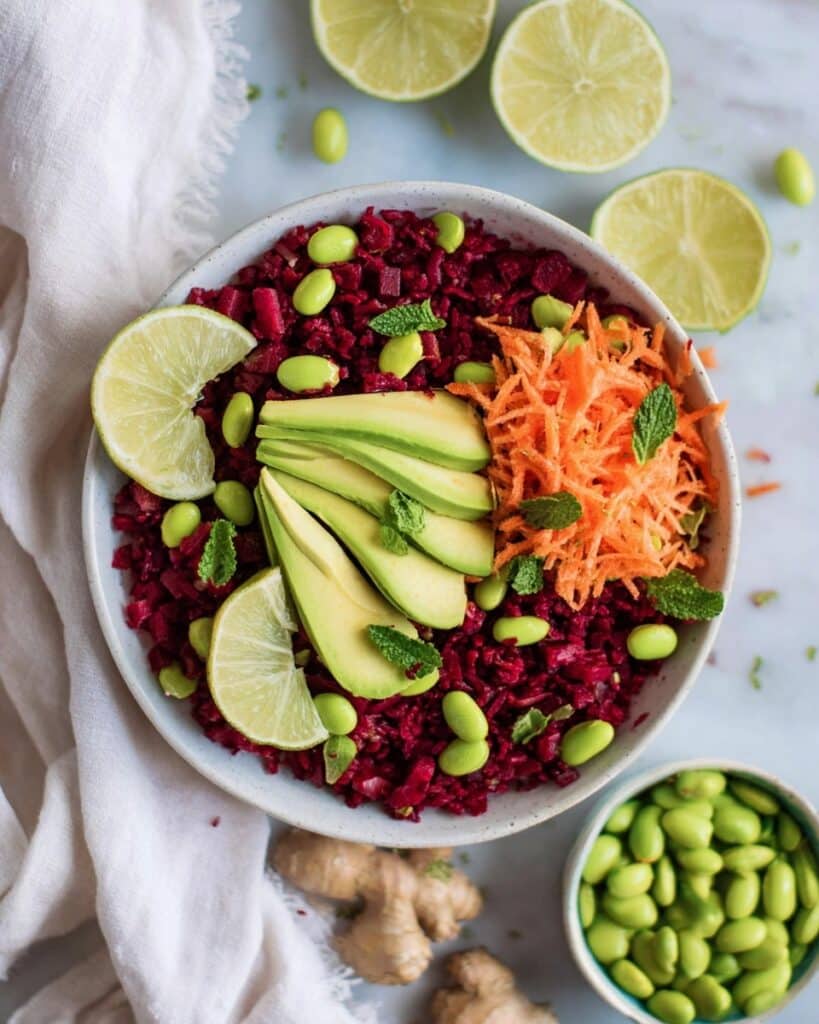Confetti Beet Salad with Ginger, Mint, and Lime Recipe