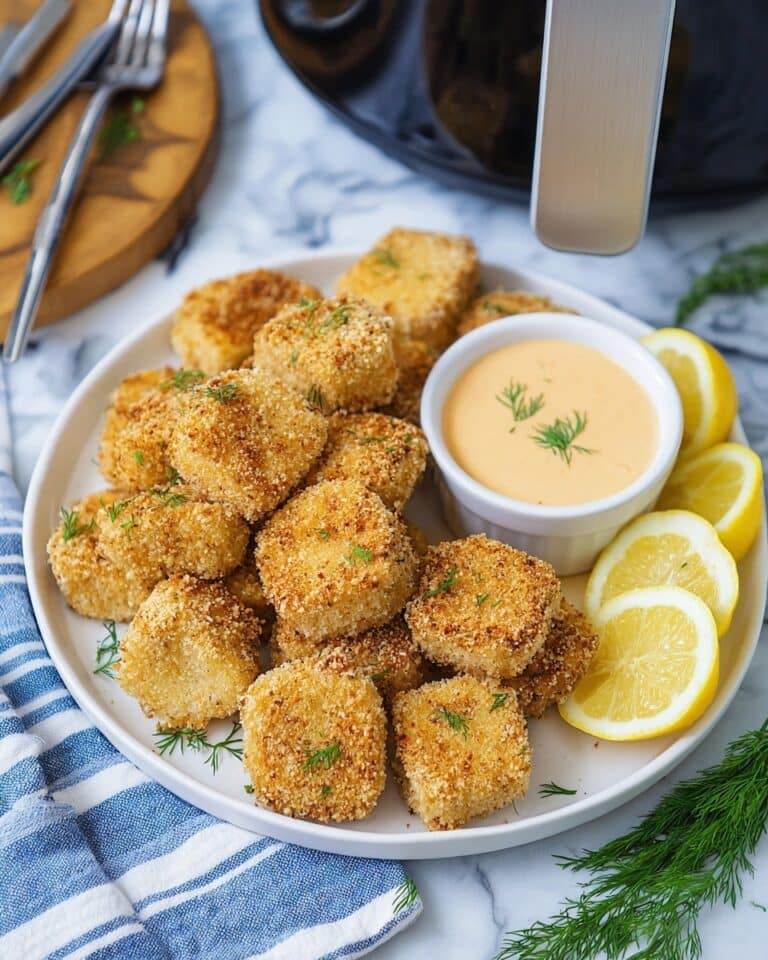 Air Fryer Salmon Nuggets with Spicy Sriracha Mayo Recipe