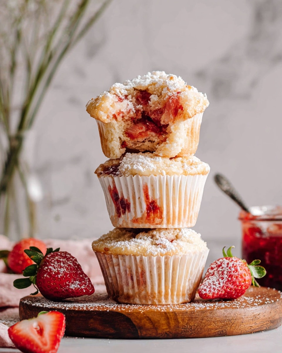 Strawberry Jam-Filled Muffins with Streusel Topping Recipe