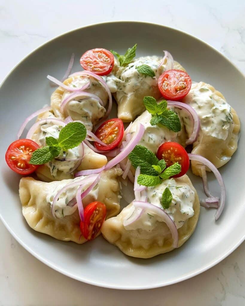 Gyros-Inspired Dumplings with Tzatziki Recipe