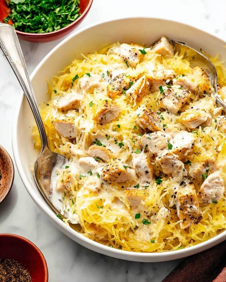 Spaghetti Squash Alfredo with Chicken Recipe
