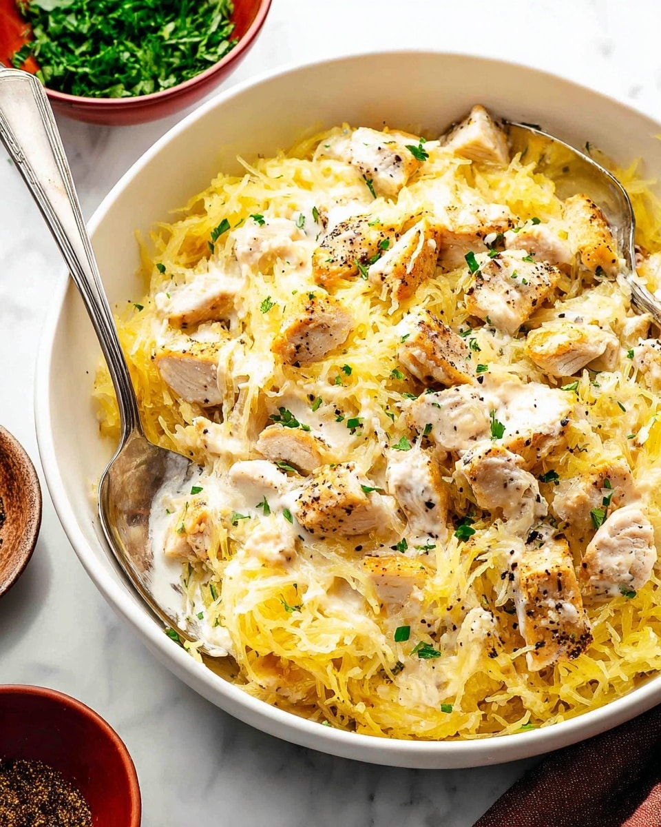 Spaghetti Squash Alfredo with Chicken Recipe