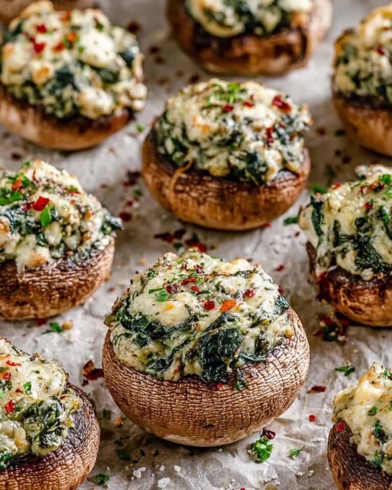 Creamy Spinach and Parmesan Stuffed Mushrooms Recipe