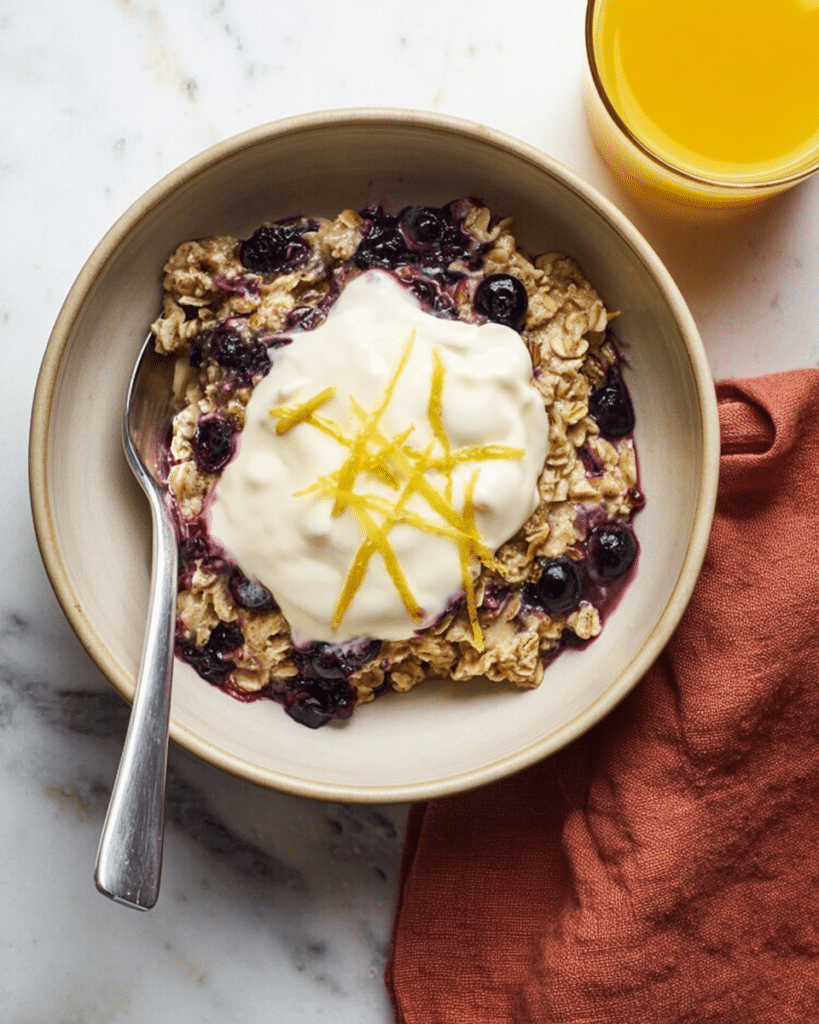 Blueberry Lemon Baked Oatmeal Recipe