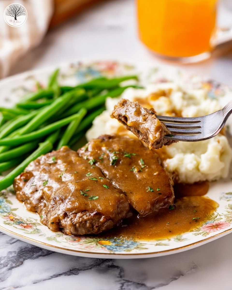 Crock Pot Cubed Steak with Creamy Onion and Chicken Gravy Recipe