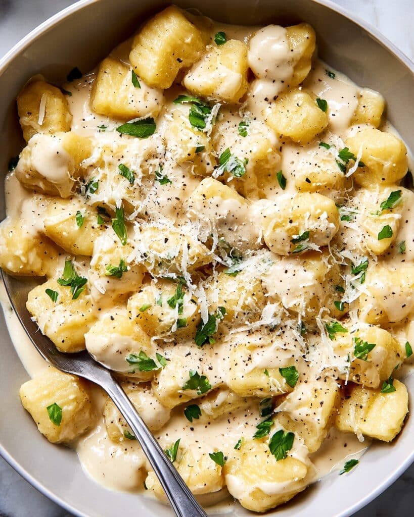 Cottage Cheese Gnocchi with Alfredo Sauce Recipe